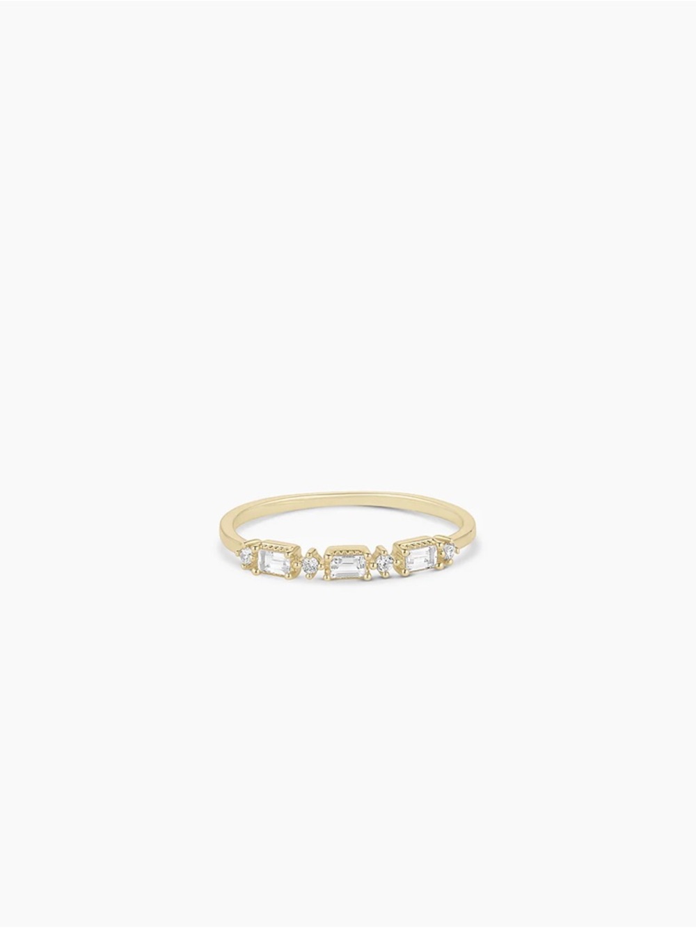 Gorjana Baguette White Topaz and
Diamond Ring